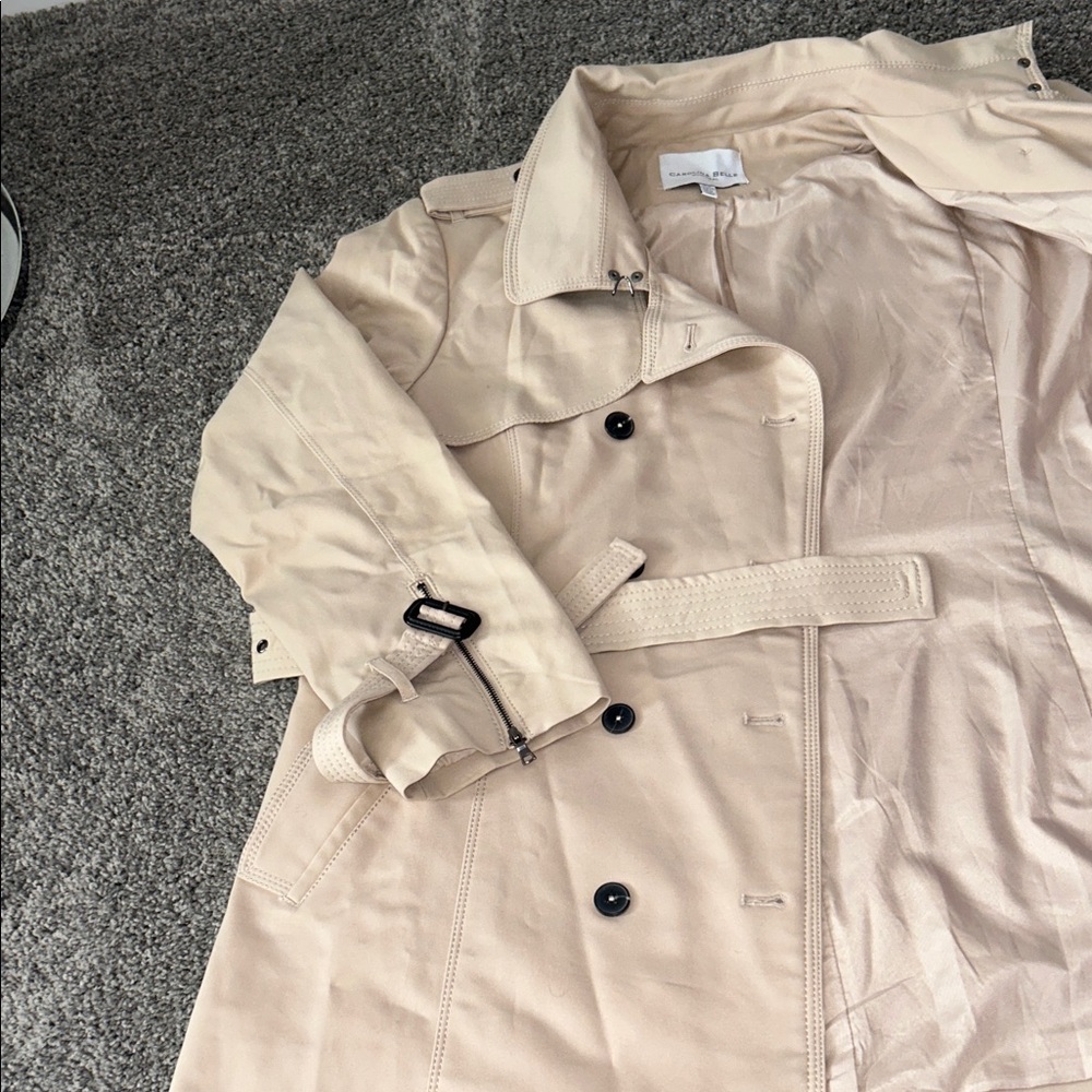 Elegant Cream Trench Coat for Women - Picture 10 of 13